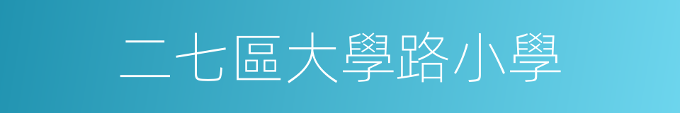 二七區大學路小學的同義詞