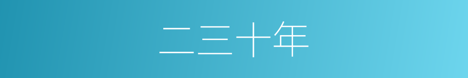 二三十年的同义词
