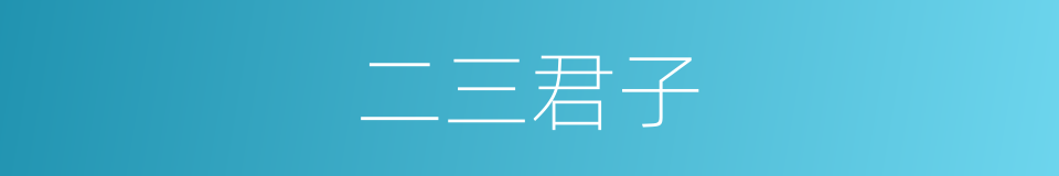 二三君子的意思