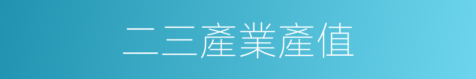 二三產業產值的同義詞