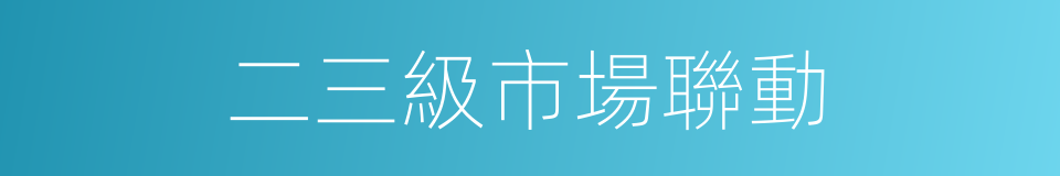 二三級市場聯動的同義詞