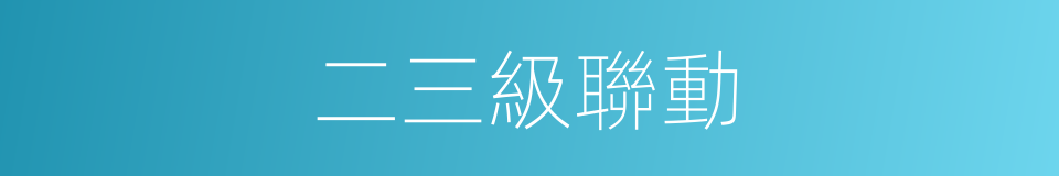 二三級聯動的同義詞