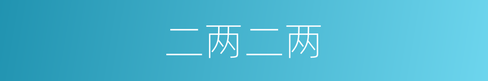 二两二两的同义词