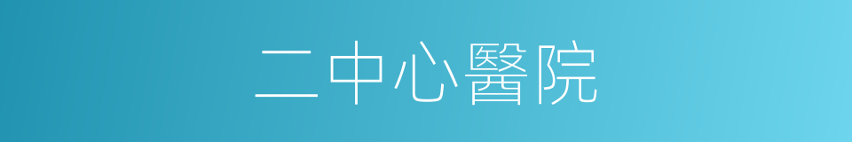 二中心醫院的同義詞