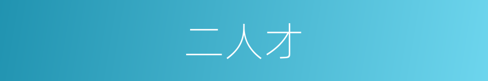 二人才的同义词