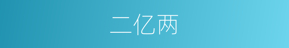 二亿两的同义词