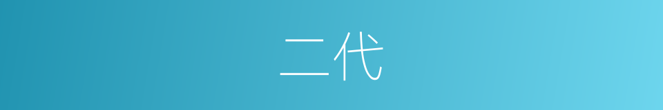 二代的意思