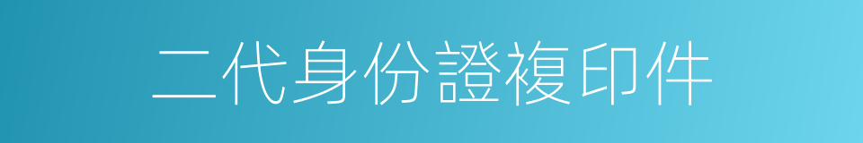 二代身份證複印件的同義詞