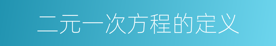 二元一次方程的定义的同义词