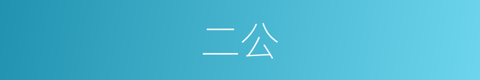 二公的意思