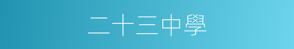 二十三中學的同義詞