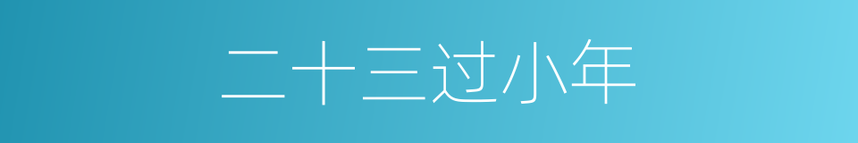 二十三过小年的同义词