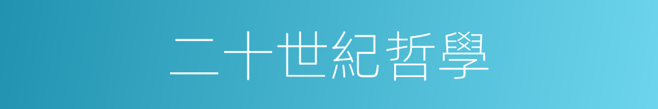 二十世紀哲學的同義詞