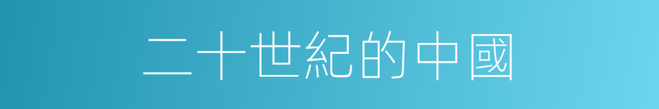 二十世紀的中國的同義詞