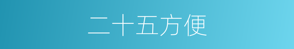 二十五方便的同义词