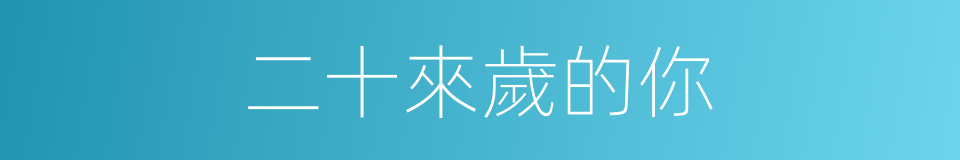 二十來歲的你的同義詞