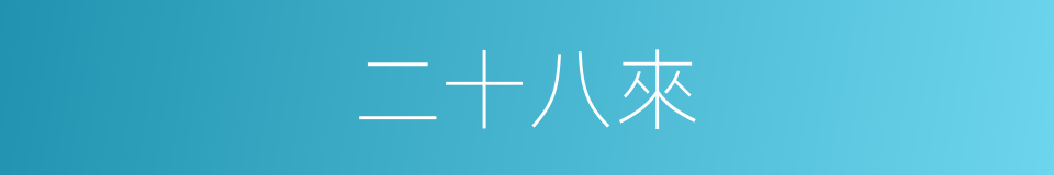 二十八來的同義詞