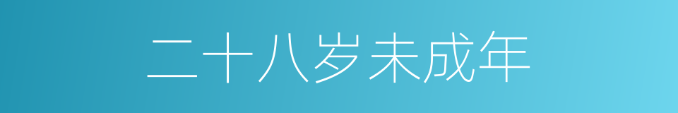 二十八岁未成年的同义词