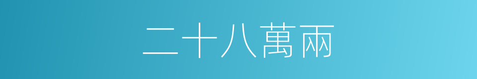 二十八萬兩的同義詞