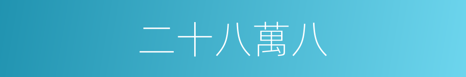 二十八萬八的同義詞