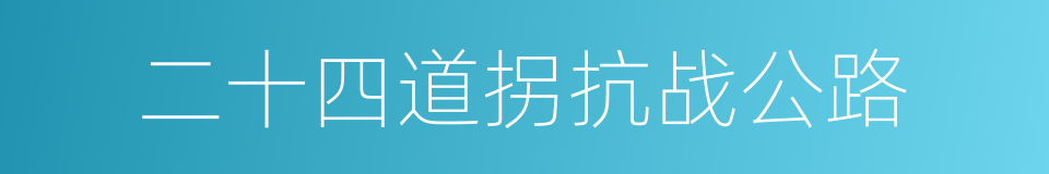 二十四道拐抗战公路的同义词