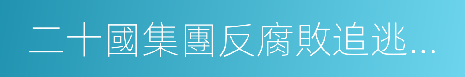 二十國集團反腐敗追逃追贓高級原則的同義詞