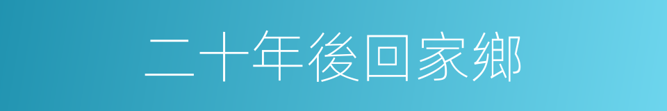 二十年後回家鄉的同義詞