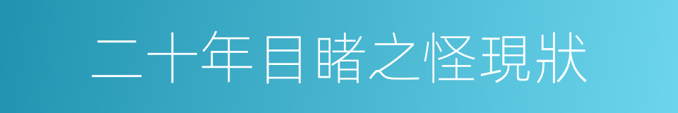 二十年目睹之怪現狀的意思