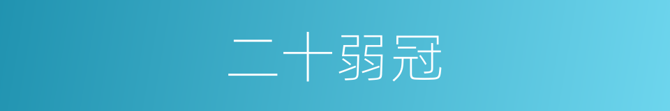 二十弱冠的意思