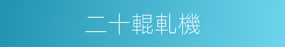 二十輥軋機的同義詞