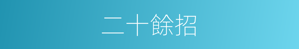 二十餘招的同義詞