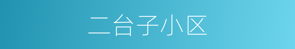 二台子小区的同义词