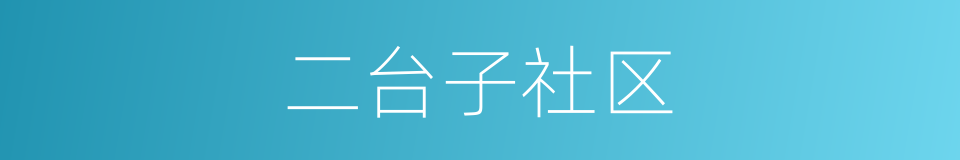 二台子社区的同义词