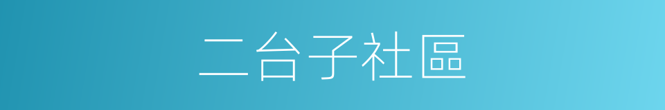 二台子社區的同義詞