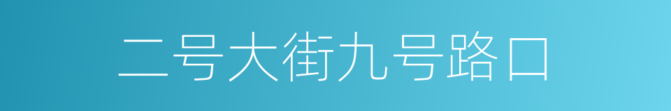 二号大街九号路口的同义词
