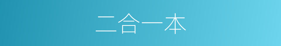 二合一本的同义词