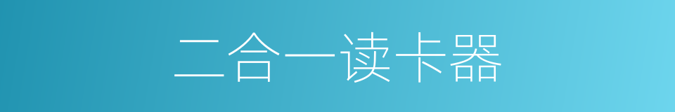 二合一读卡器的同义词
