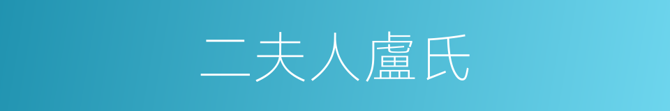 二夫人盧氏的同義詞