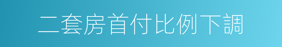 二套房首付比例下調的同義詞