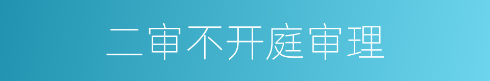 二审不开庭审理的同义词