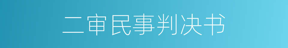 二审民事判决书的同义词