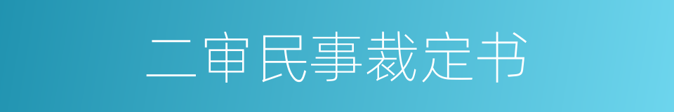 二审民事裁定书的同义词