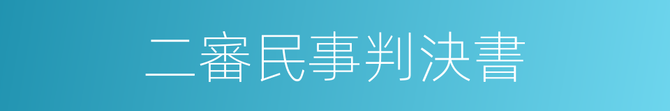 二審民事判決書的同義詞