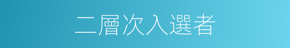 二層次入選者的同義詞