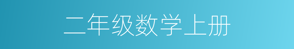 二年级数学上册的同义词
