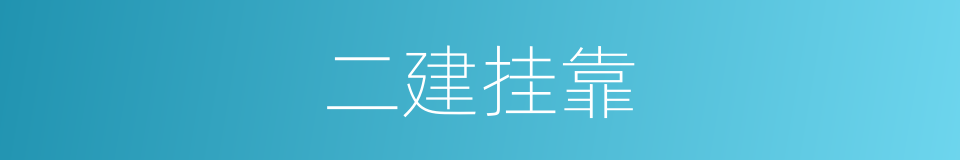 二建挂靠的同义词