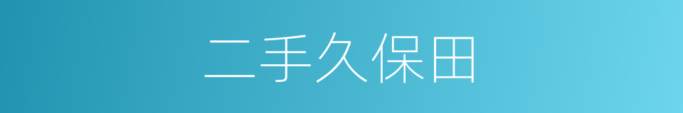 二手久保田的同义词