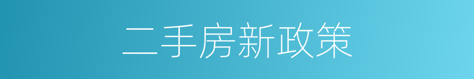 二手房新政策的同义词