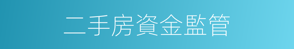 二手房資金監管的同義詞