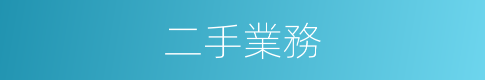 二手業務的同義詞